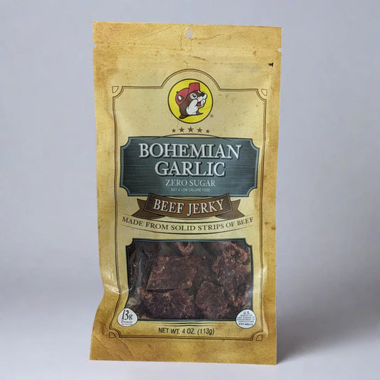 Buc-ee's Bohemian Recipe Garlic Beef Jerky Sugar Free 4oz