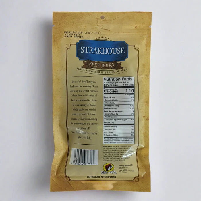 Buc-ee's Steakhouse Beef Jerky 4oz